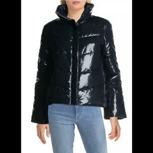 Betsey Johnson COAT Jacket Warm Winter Puffer Womens Sz L oversized DkBlue NEW